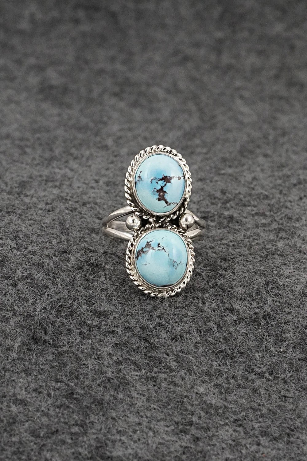 Turquoise & Sterling Silver Ring - Eugene Gruber - Size 6