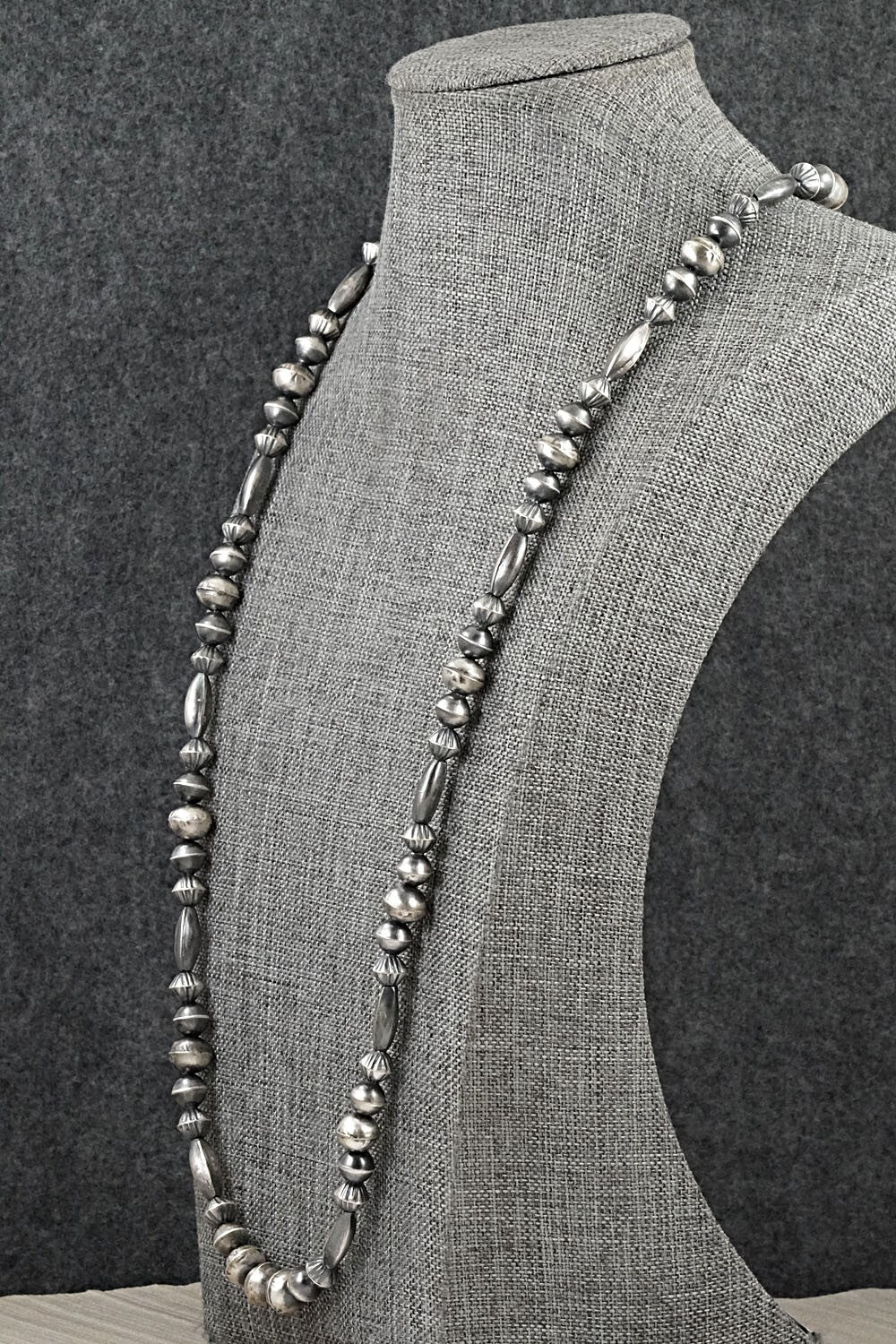 Sterling Silver Navajo Pearl Necklace 28" - Vintage