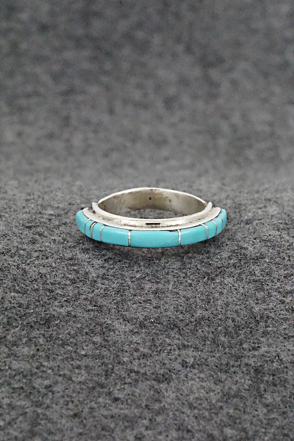Turquoise & Sterling Silver Ring - Roland Natachu - Size 7.25