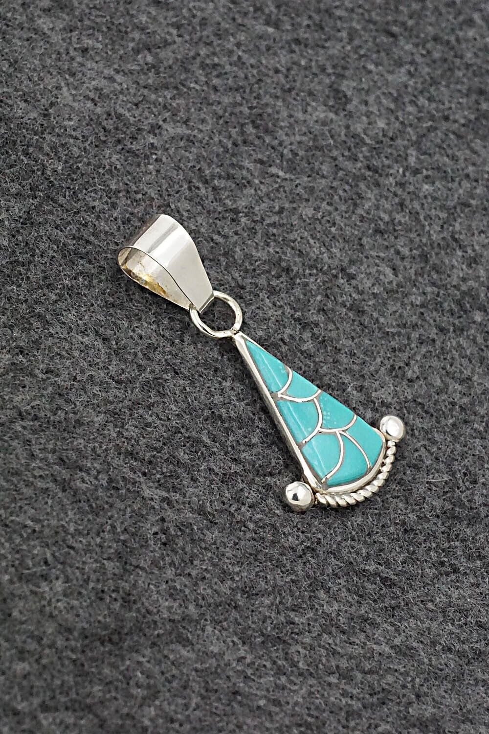 Turquoise & Sterling Silver Pendant - Carlen Seoutewa