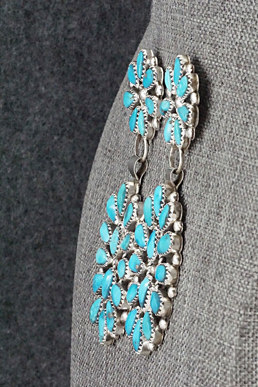Turquoise & Sterling Silver Earrings - Eunise Wilson