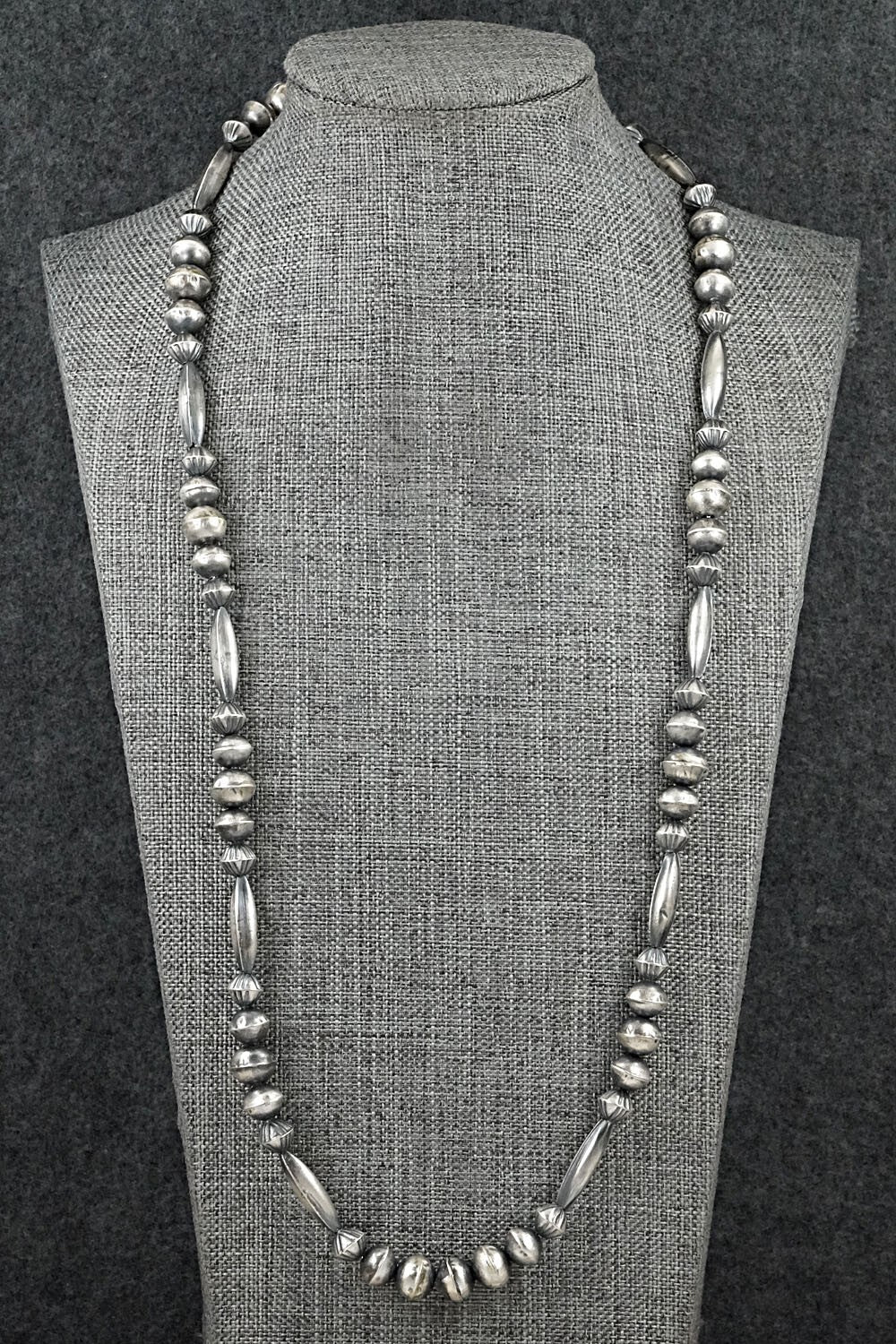 Sterling Silver Navajo Pearl Necklace 28" - Vintage