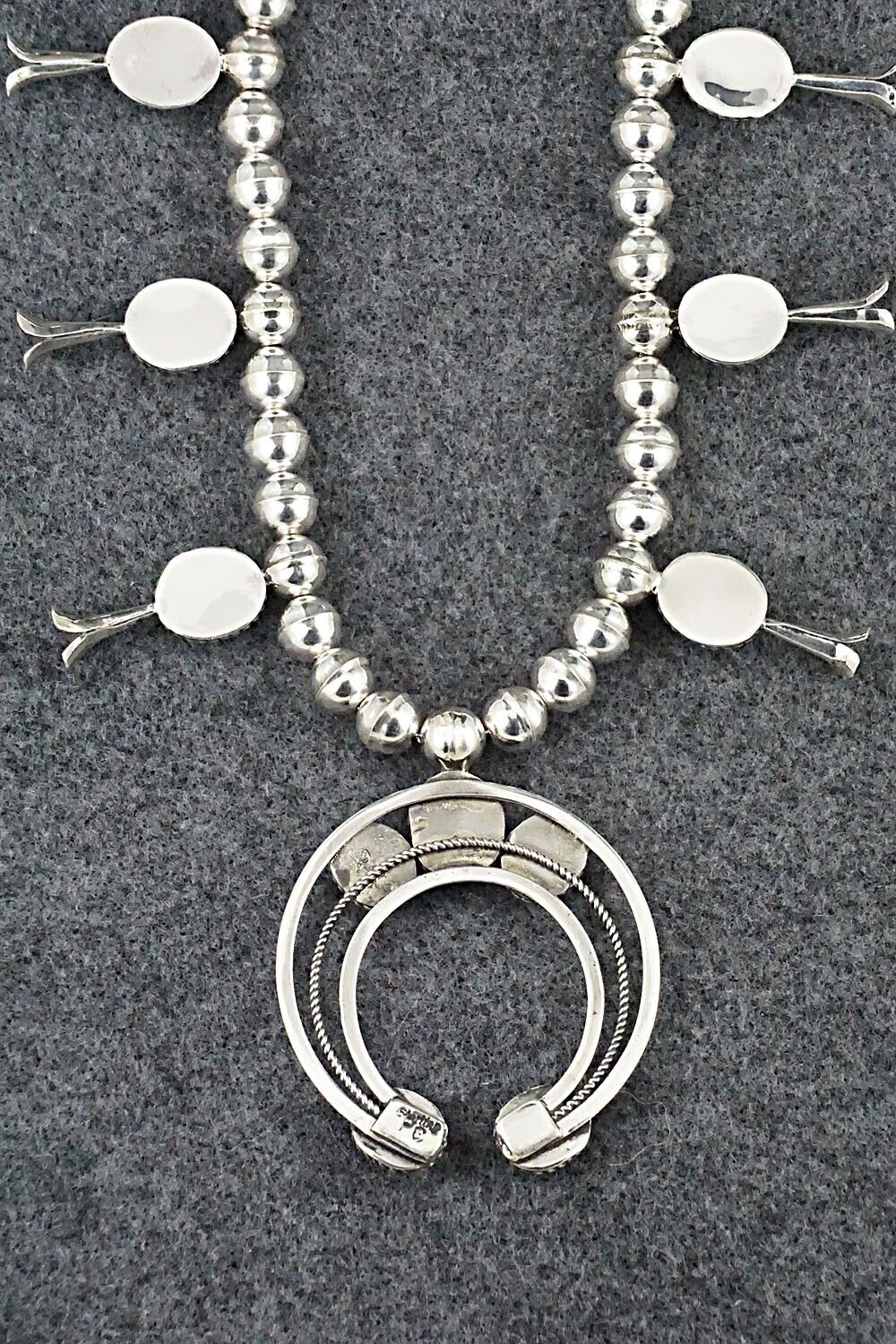 Turquoise & Sterling Silver Squash Blossom Necklace - Phil Garcia