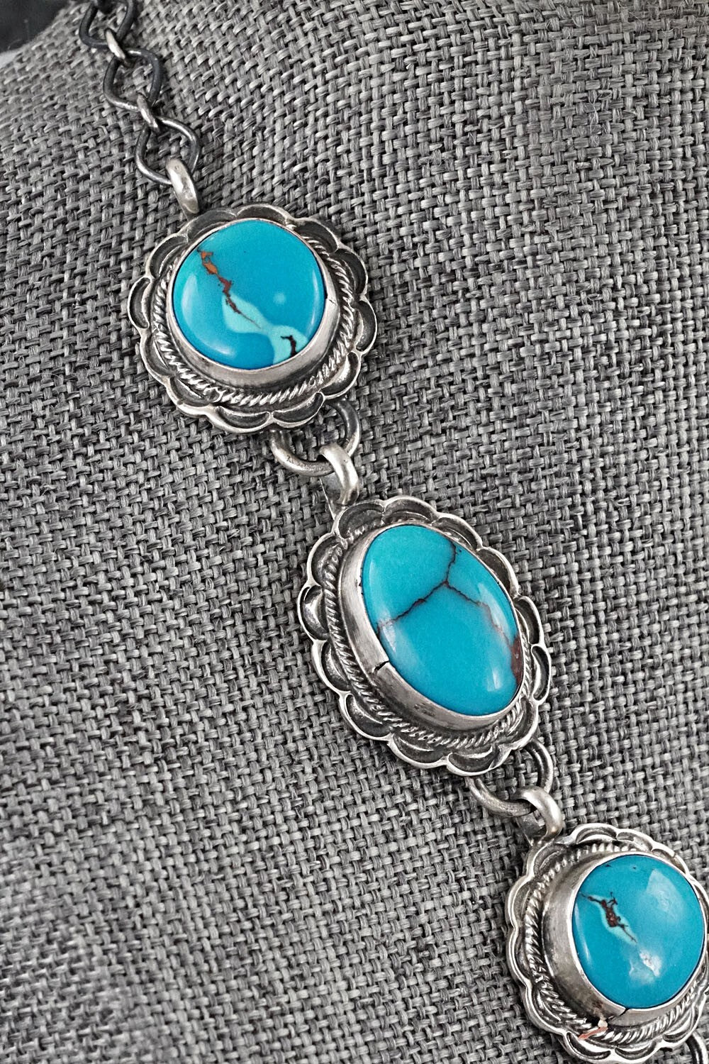 Turquoise & Sterling Silver Necklace Set - Bobby Johnson