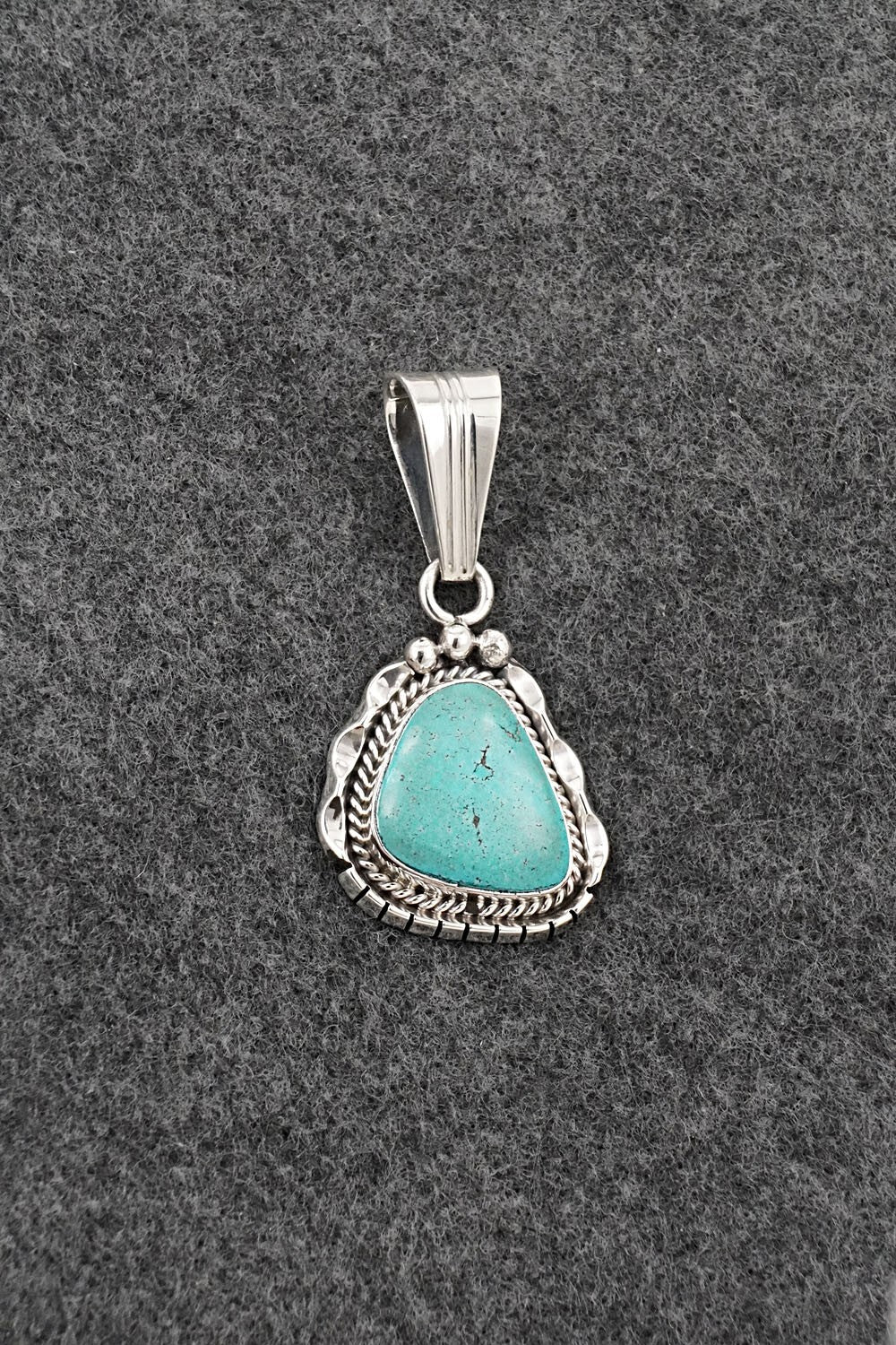 Turquoise & Sterling Silver Pendant - Samuel Yellowhair