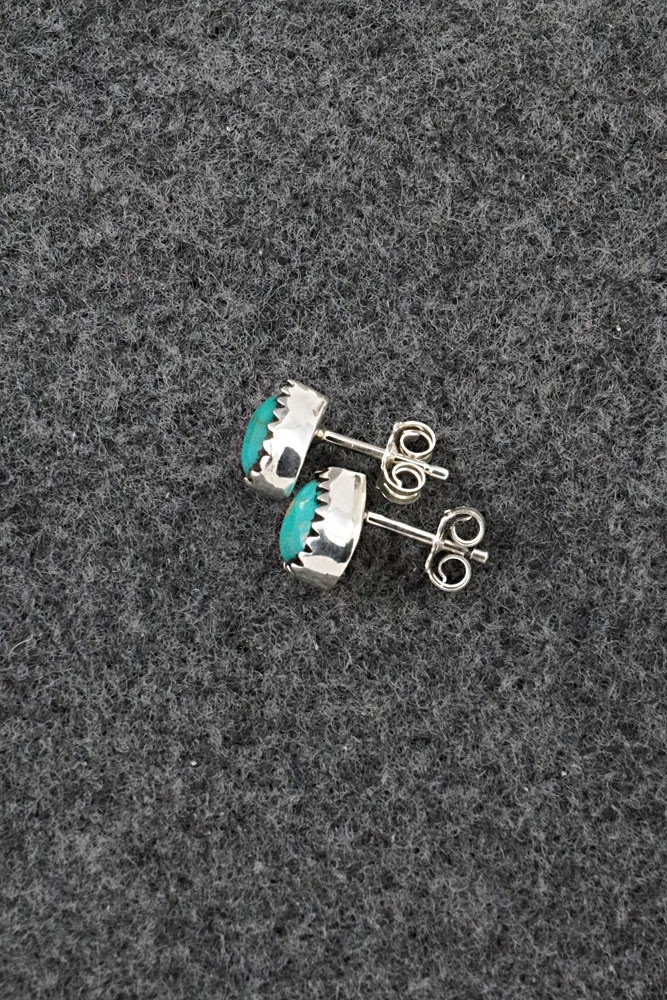 Turquoise & Sterling Silver Earrings - Gerald Joe