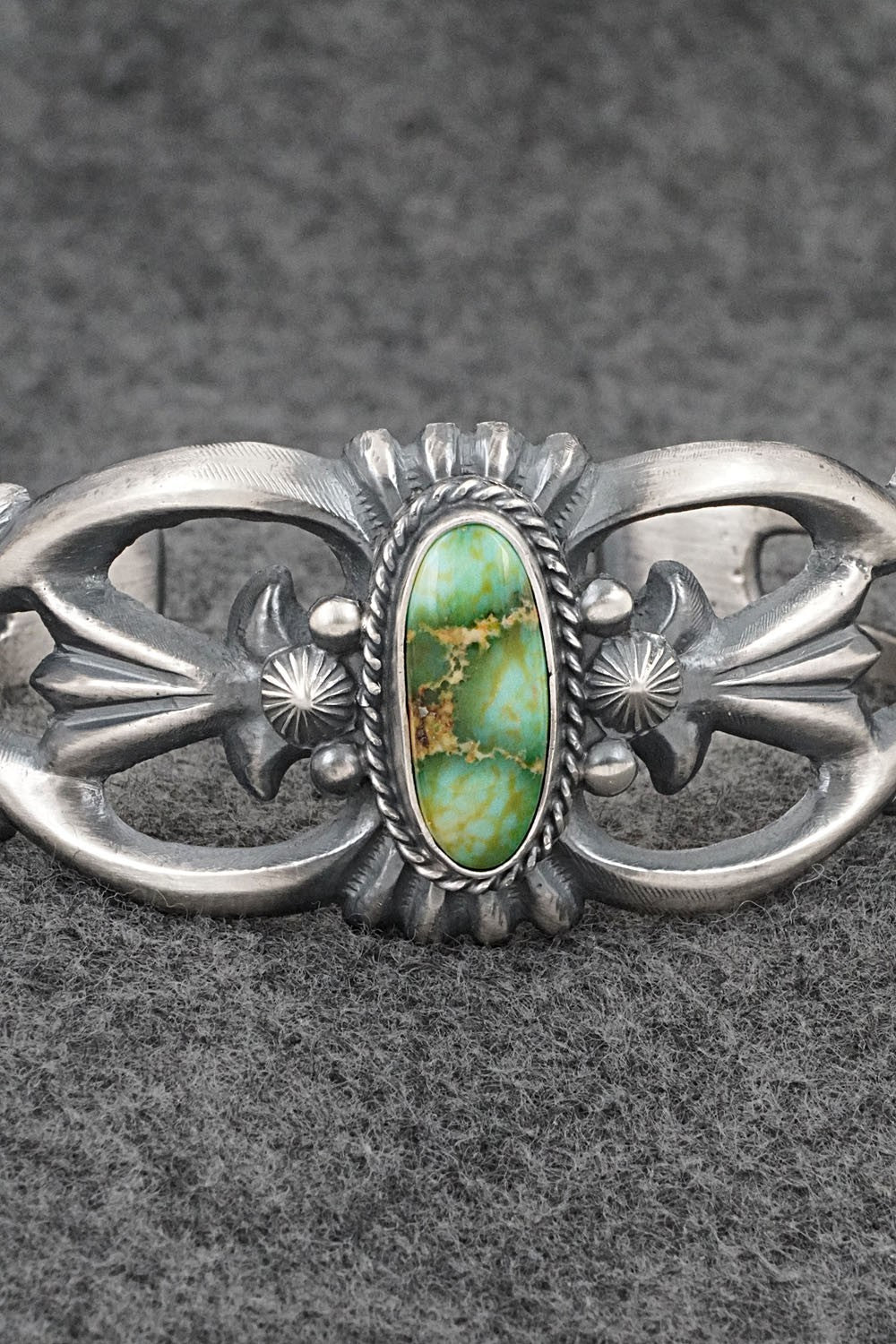 Turquoise & Sterling Silver Bracelet - Harrison Bitsue