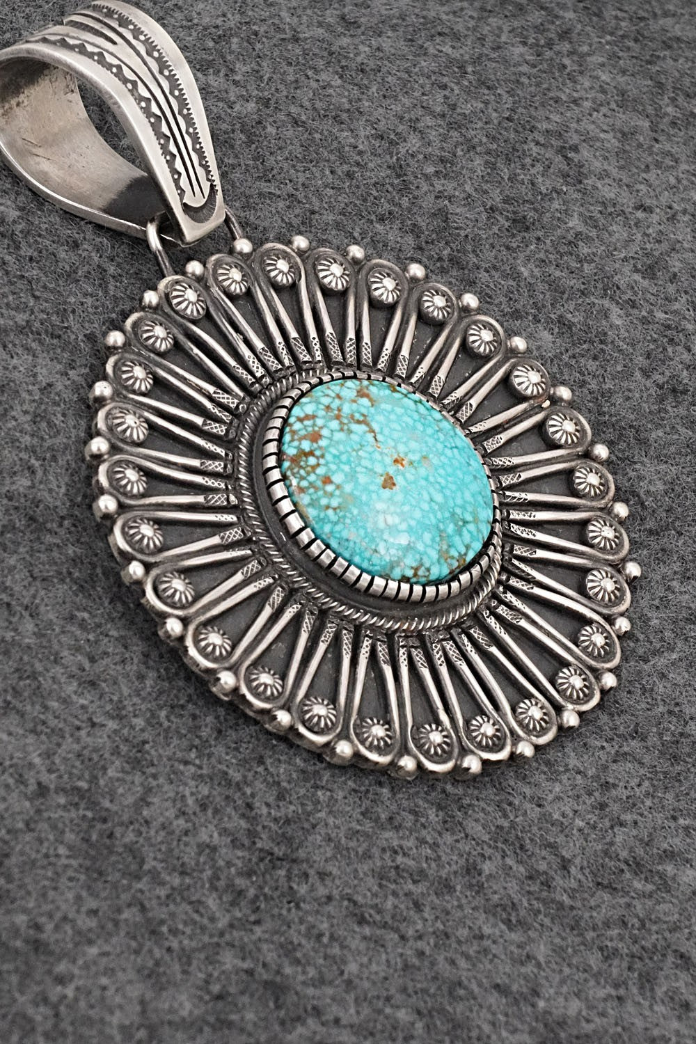 Turquoise & Sterling Silver Pendant - Calvin Martinez