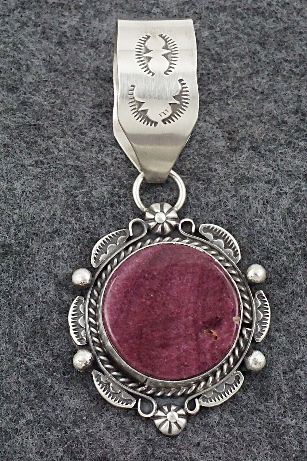 Spiny Oyster and Sterling Silver Pendant - Wilson Dawes