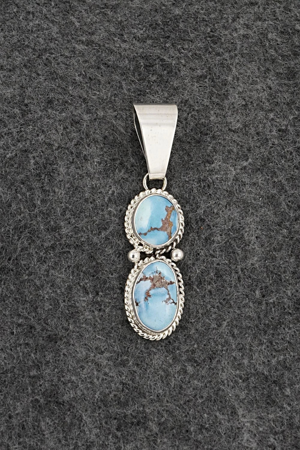 Turquoise & Sterling Silver Pendant - Eugene Gruber