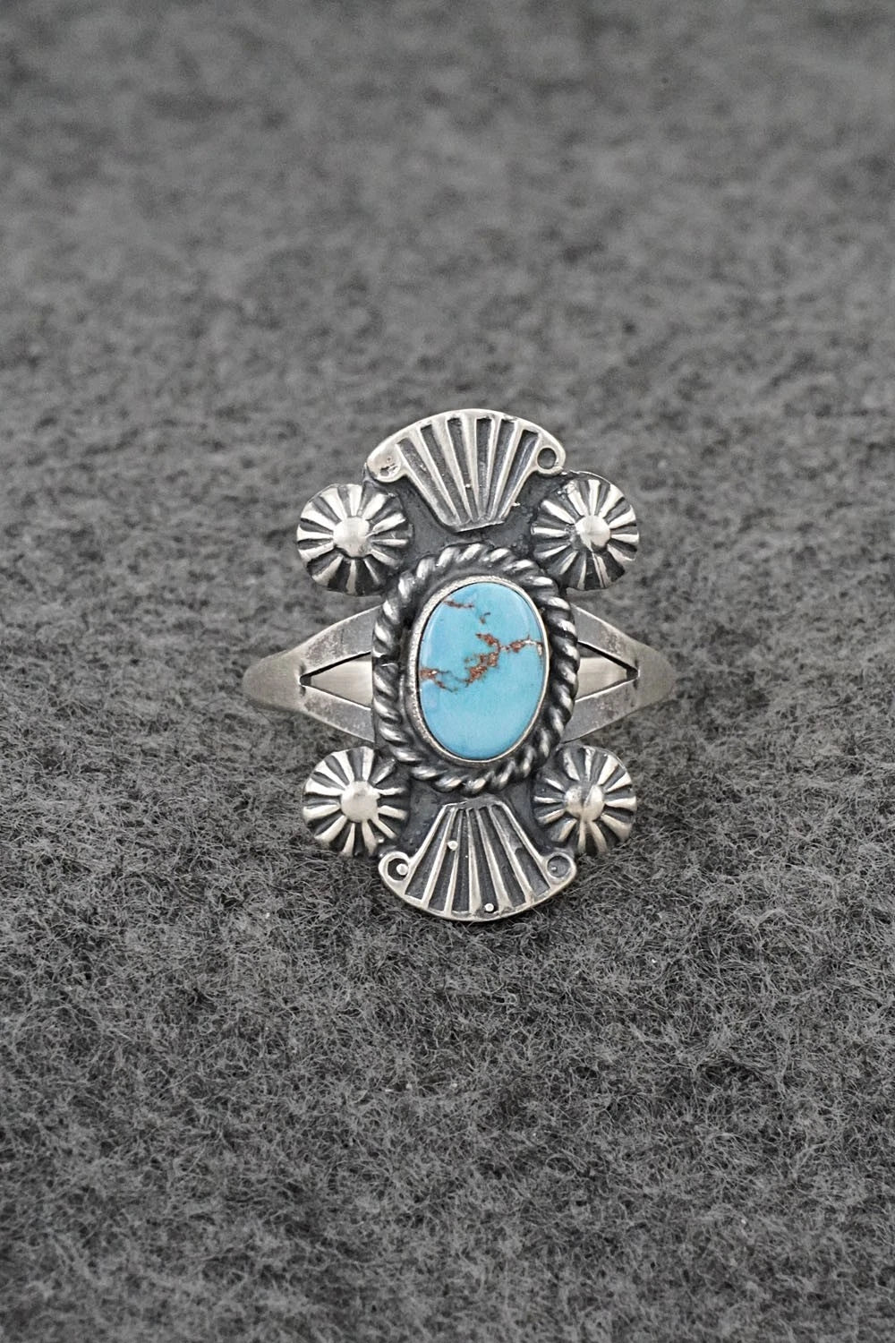 Turquoise and Sterling Silver Ring - Jerryson Henio - Size 9