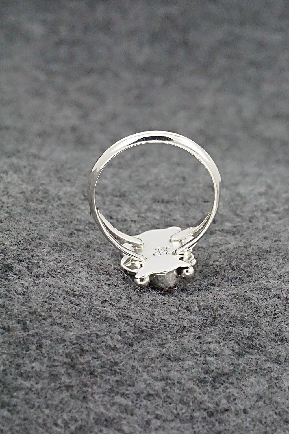 Coral & Sterling Silver Ring - Judy Largo - Size 7