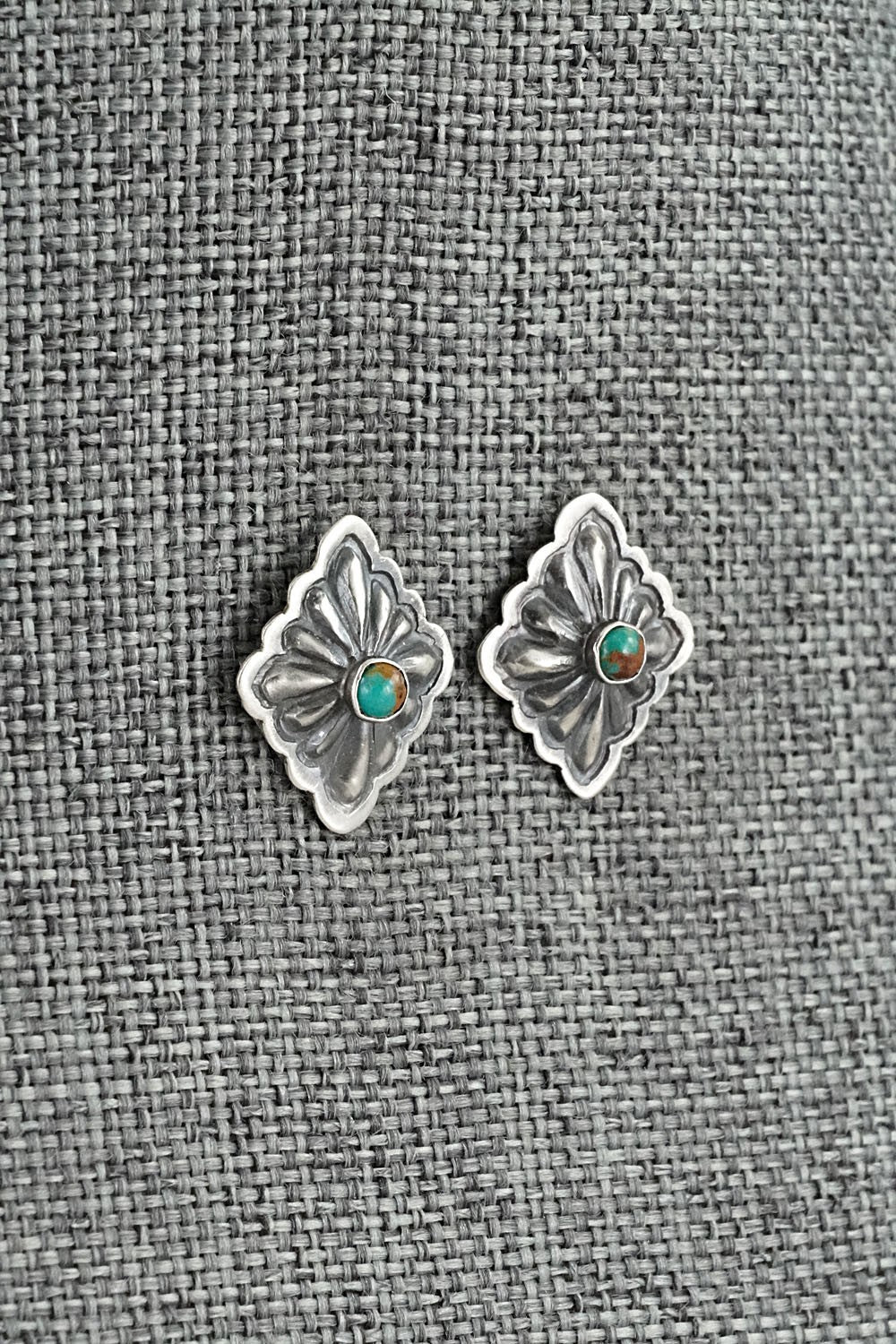 Turquoise & Sterling Silver Earrings - Terry Charlie
