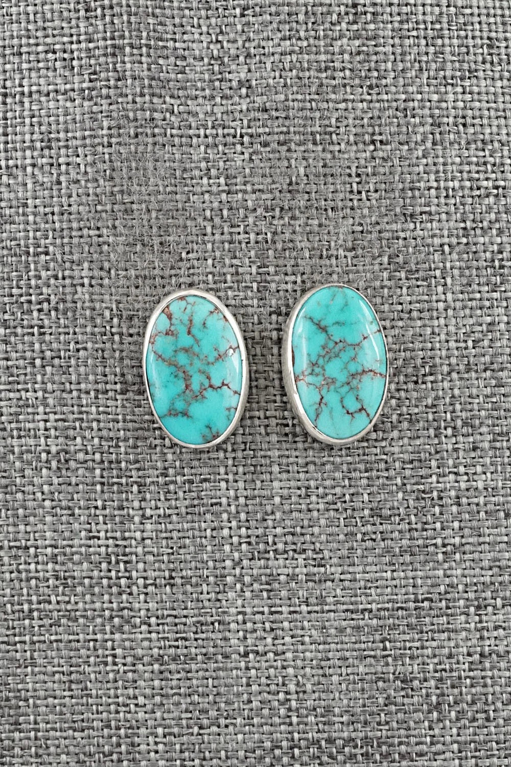 Turquoise & Sterling Silver Earrings - Eugene Gruber