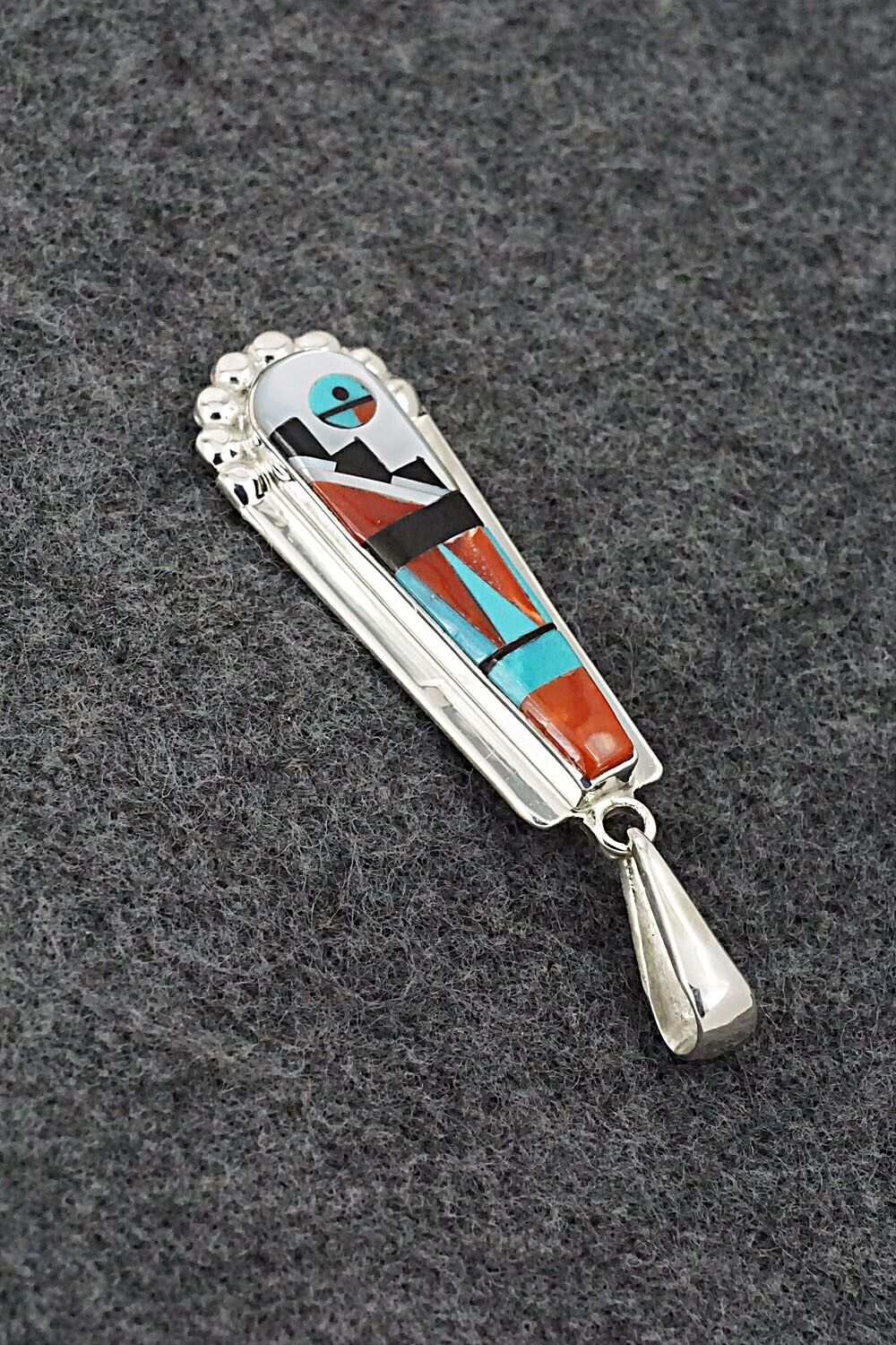 Multi Stone & Sterling Silver Pendant - Patty Edaakie