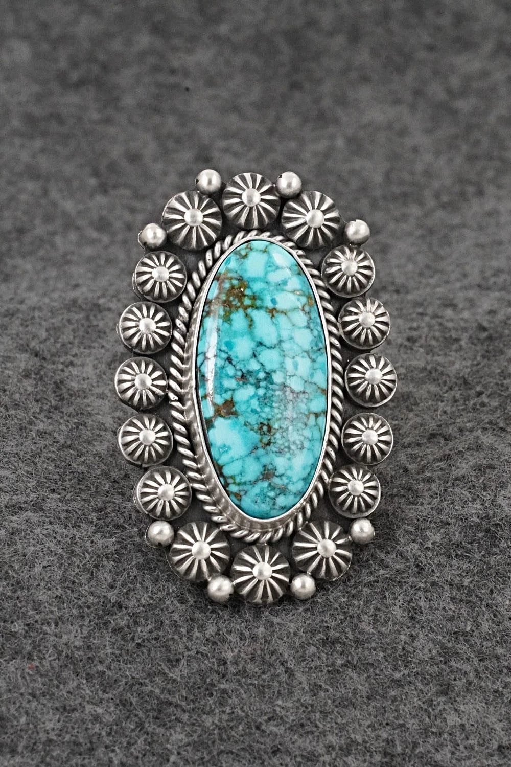 Turquoise & Sterling Silver Ring - Michael Calladitto - Size 9.5