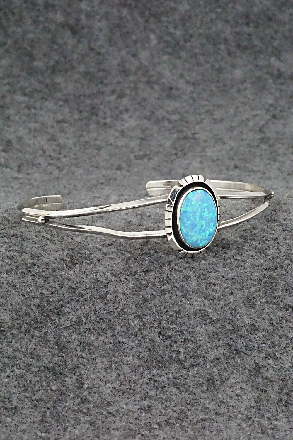 Opalite & Sterling Silver Bracelet - Amos Begay