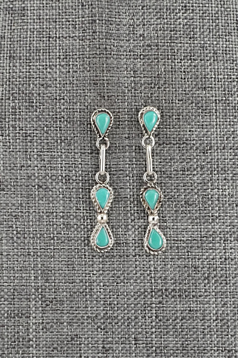 Turquoise & Sterling Silver Earrings - Carol Lateyice