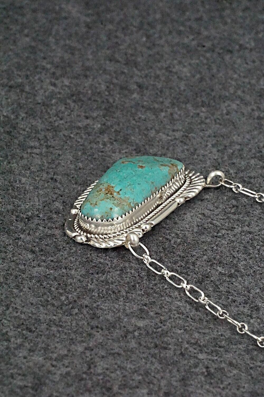 Turquoise & Sterling Silver Necklace - Kenny Calavaza