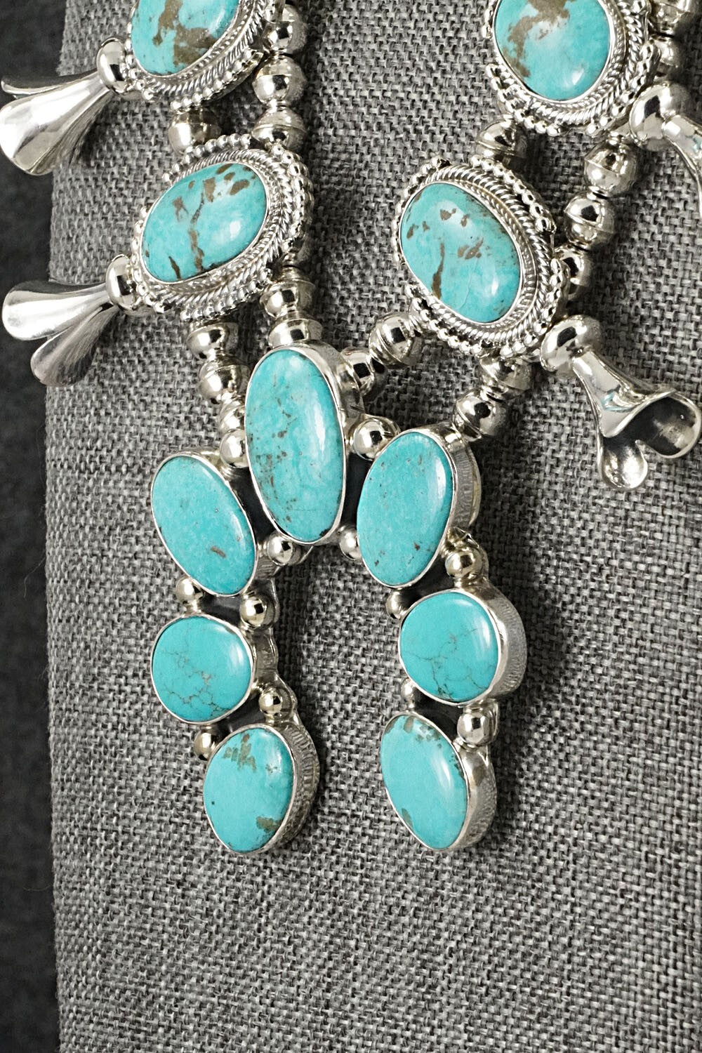 Turquoise & Sterling Silver Squash Blossom Set - Kathleen Livingston