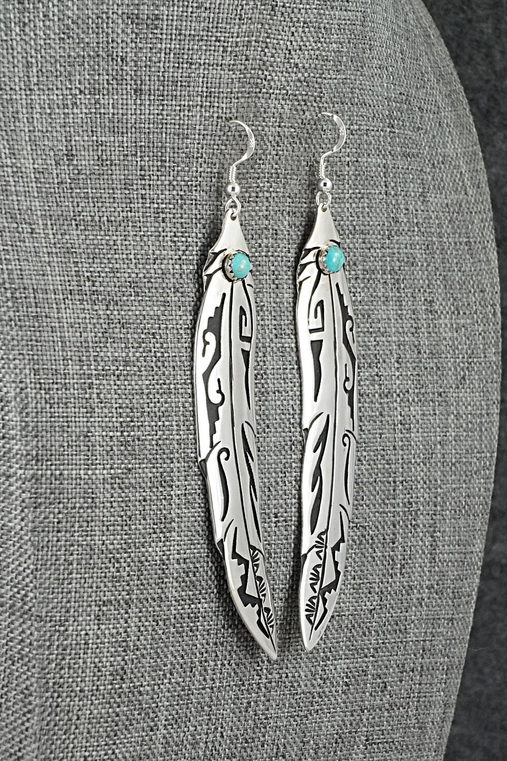 Turquoise & Sterling Silver Earrings - Rosita Singer