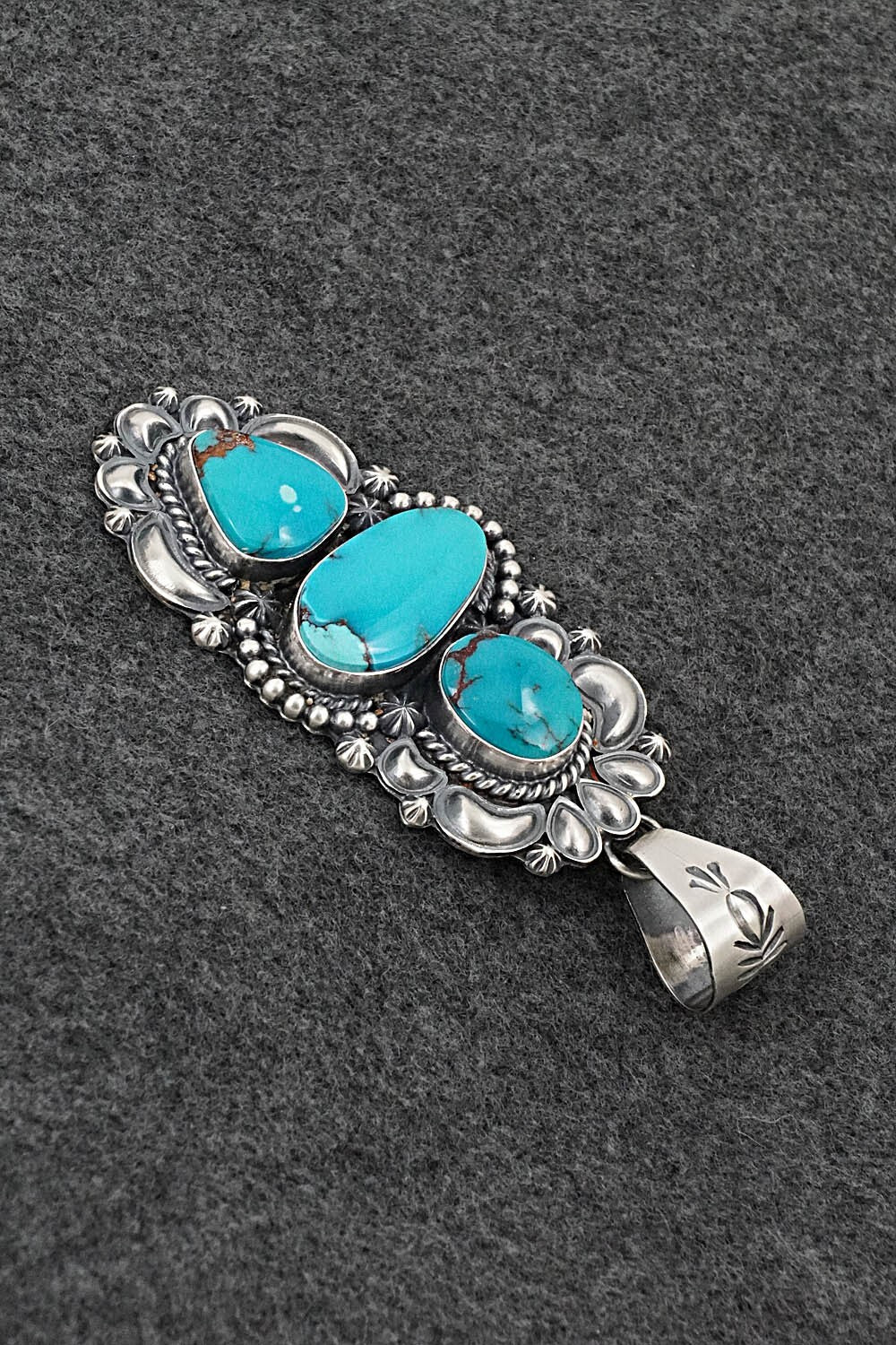 Turquoise & Sterling Silver Pendant - Raymond Delgarito
