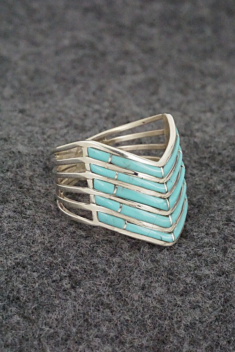 Turquoise & Sterling Silver Ring - Andrew Enrico - Size 9.5