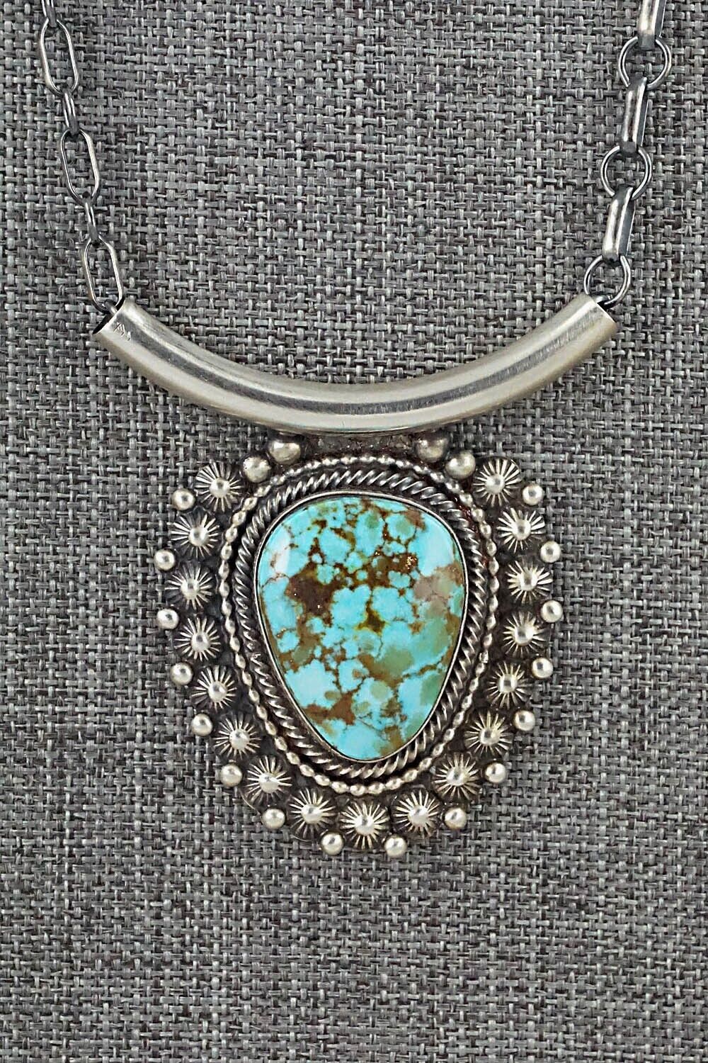 Turquoise & Sterling Silver Necklace - Tom Lewis