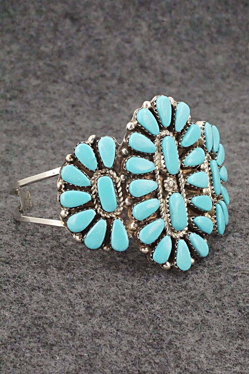 Turquoise & Sterling Silver Bracelet - Evangeline Tsabetsaye