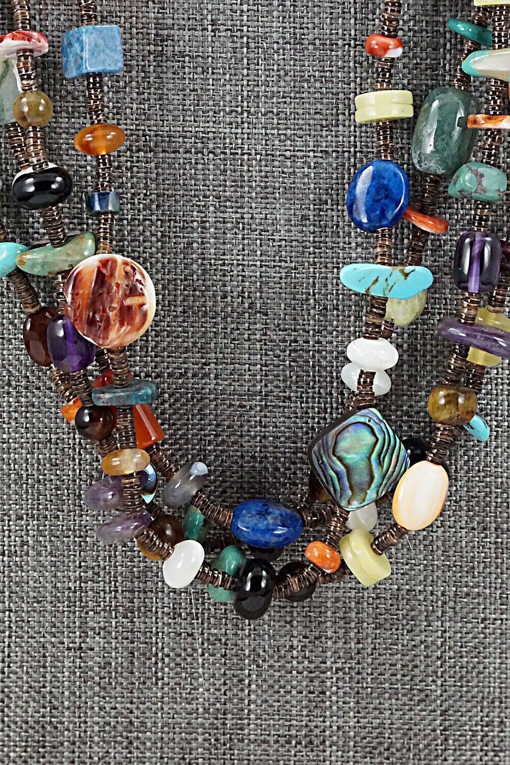 Multi Stone and Sterling Silver Necklace - Helen Tsosie