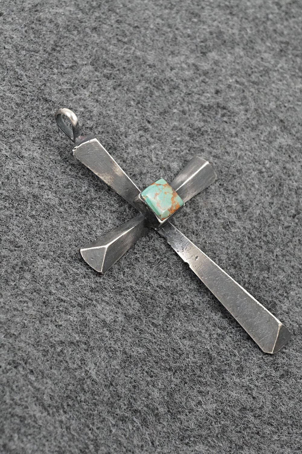 Turquoise & Sterling Silver Pendant - Raymond Betsoi