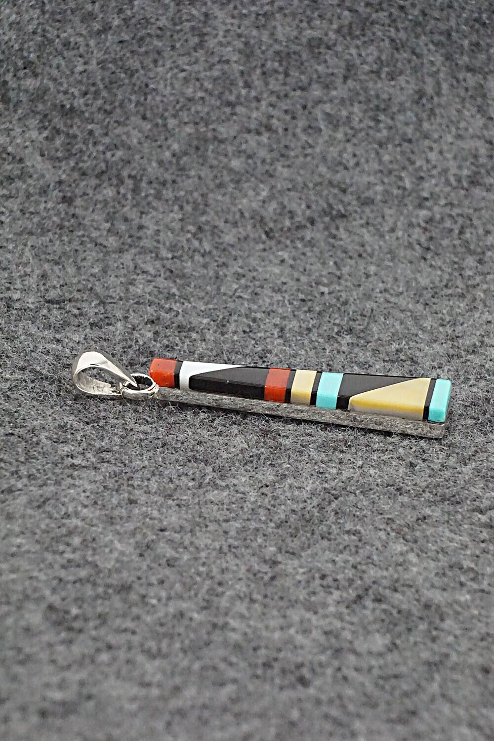 Multi Stone & Sterling Silver Pendant - Madarrel Kallestewa