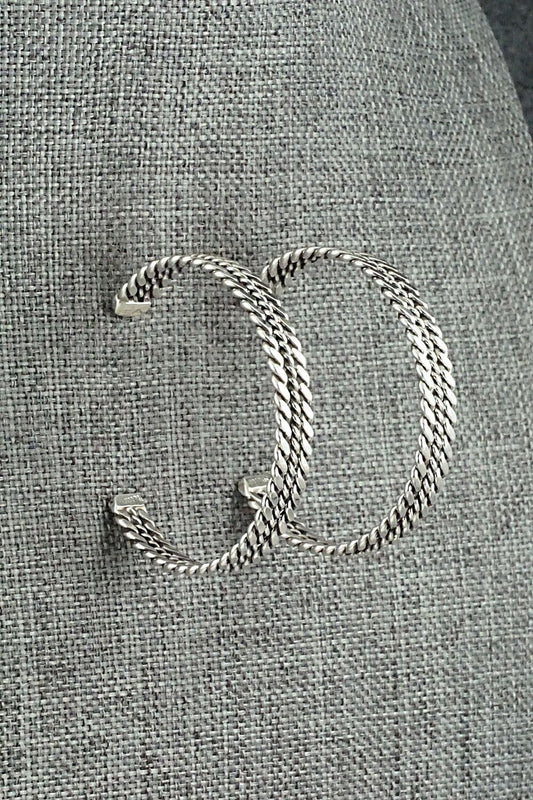 Sterling Silver Hoop Earrings - Elaine Tahe