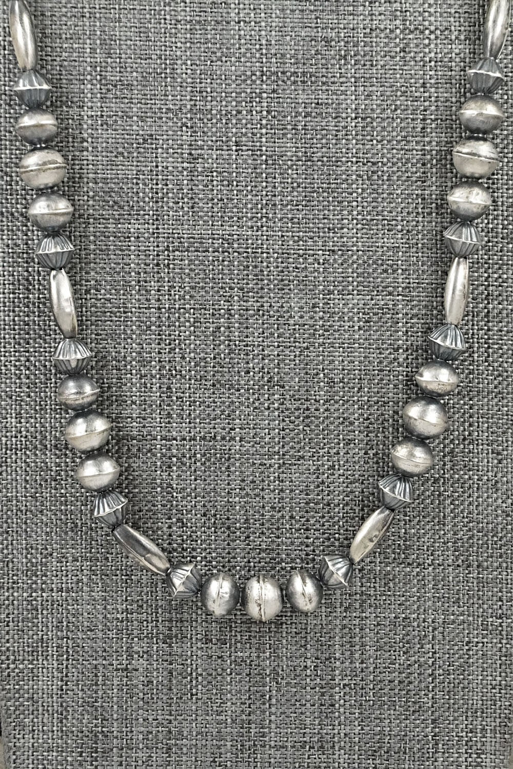 Sterling Silver Navajo Pearl Necklace 26" - Vintage