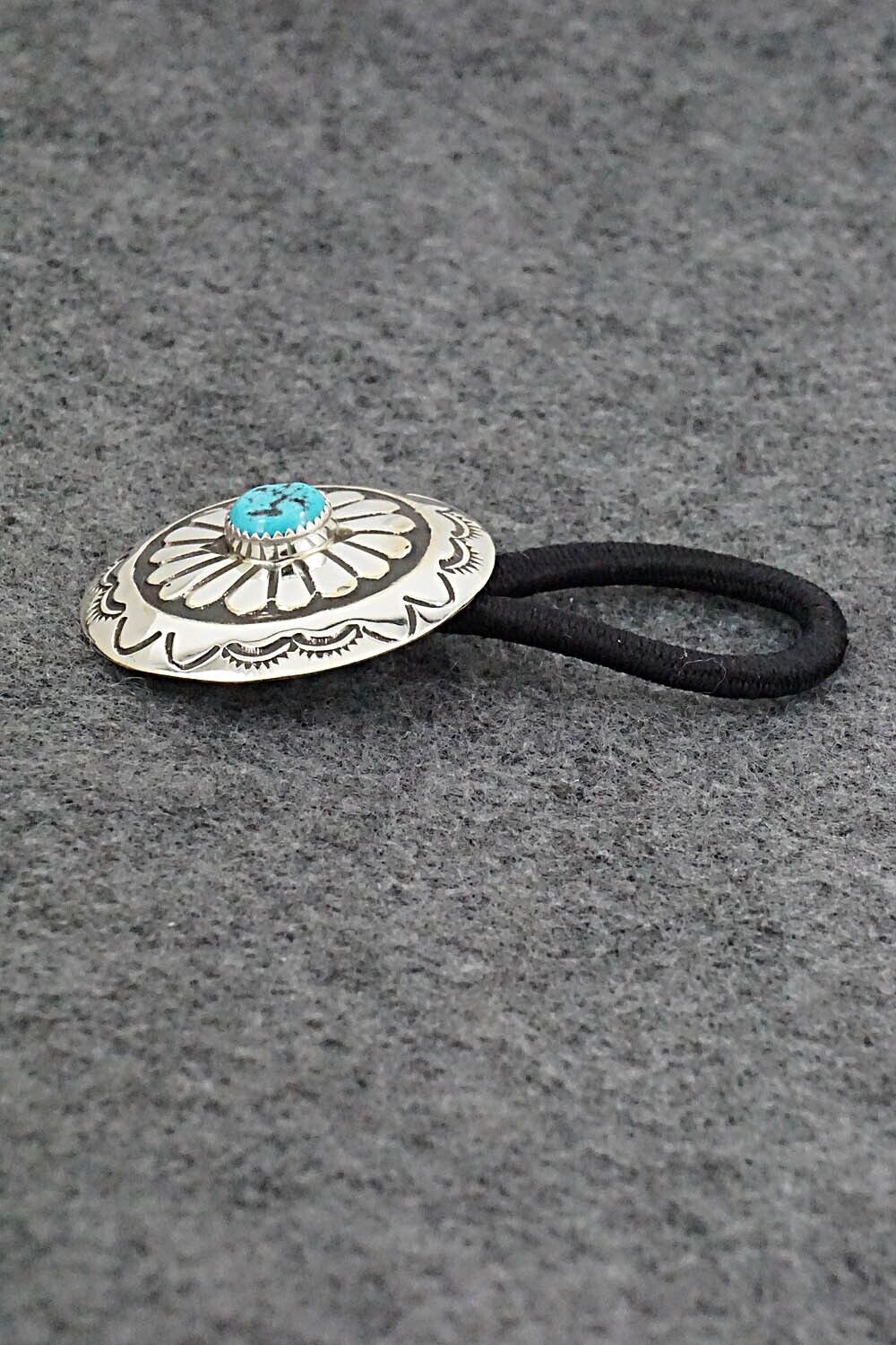 Turquoise & Sterling Silver Hair Tie - Jolene Begay