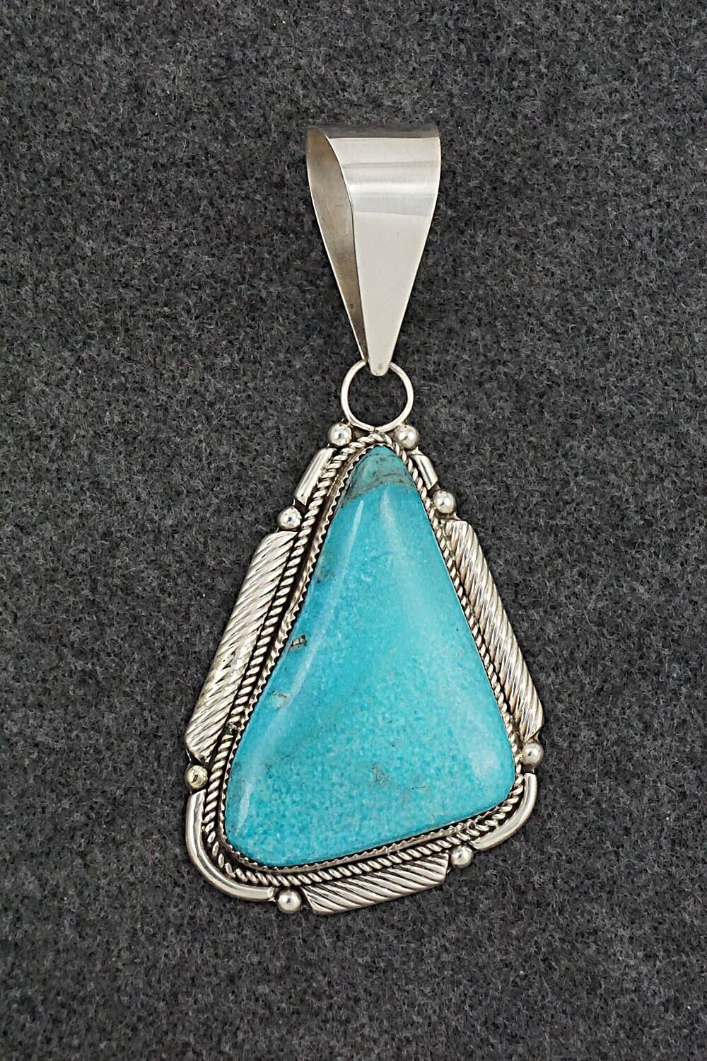 Turquoise & Sterling Silver Pendant - Kenny Calavaza