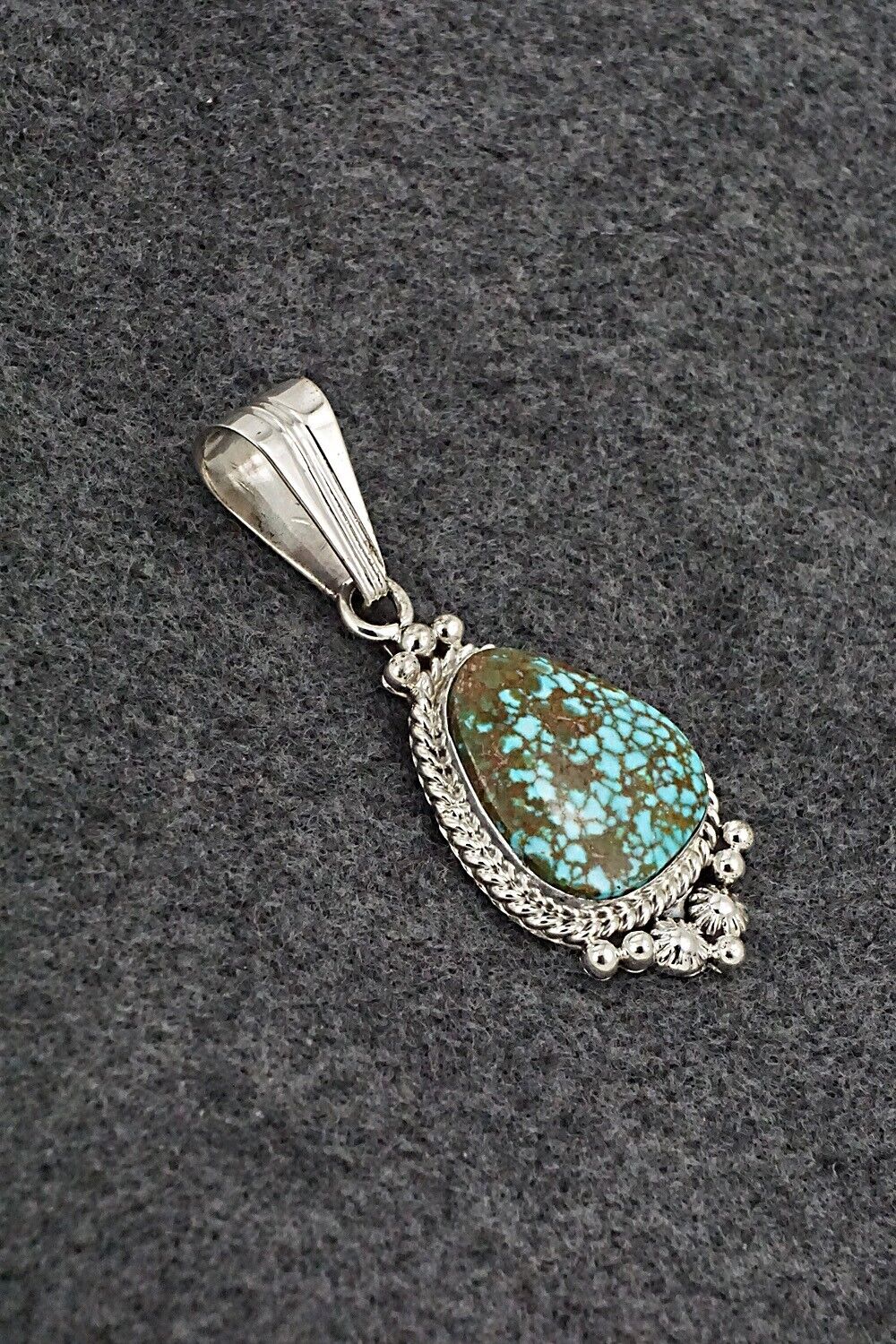 Turquoise & Sterling Silver Pendant - Samuel Yellowhair