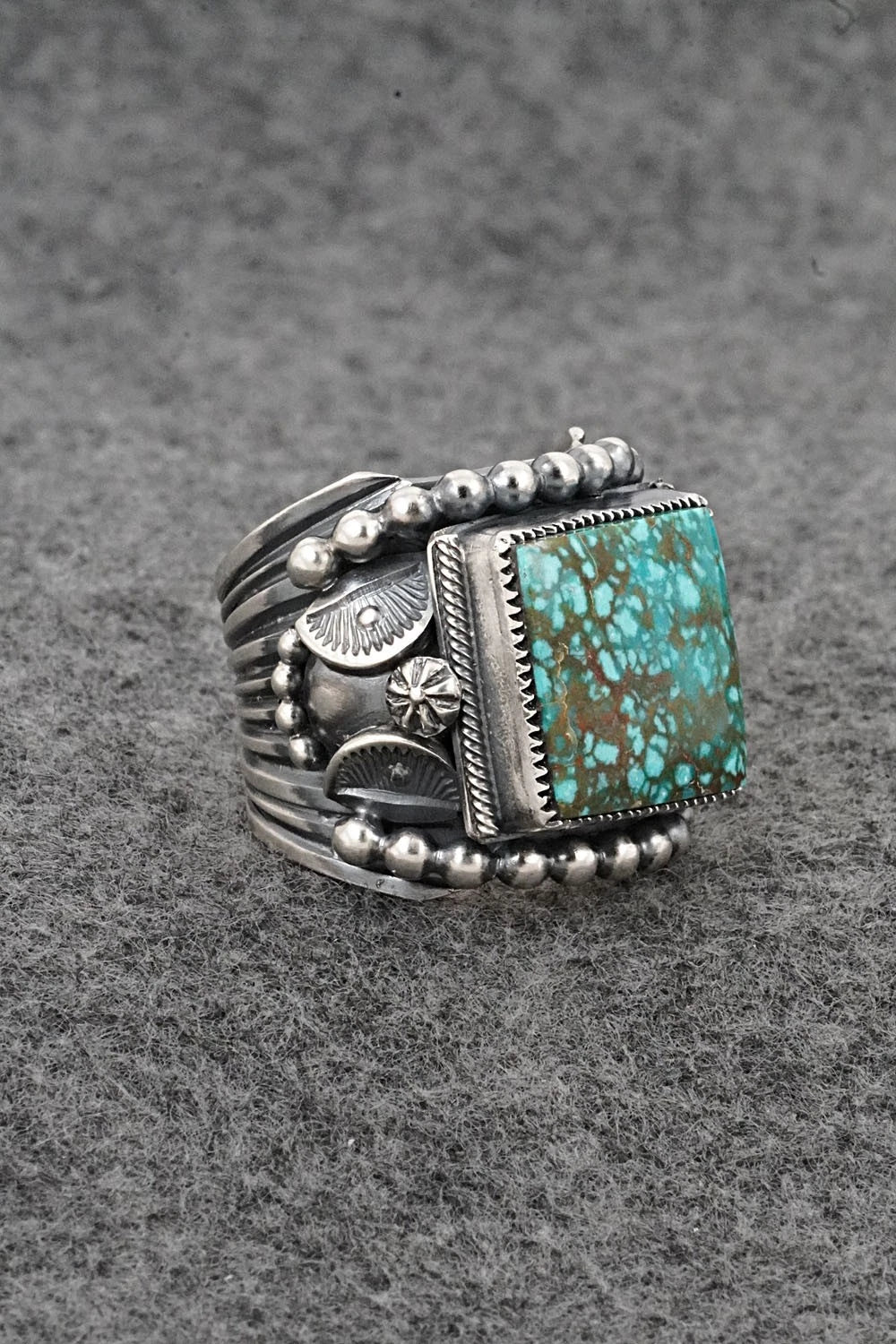 Turquoise & Sterling Silver Ring - Delbert Gordon - Size 9.5