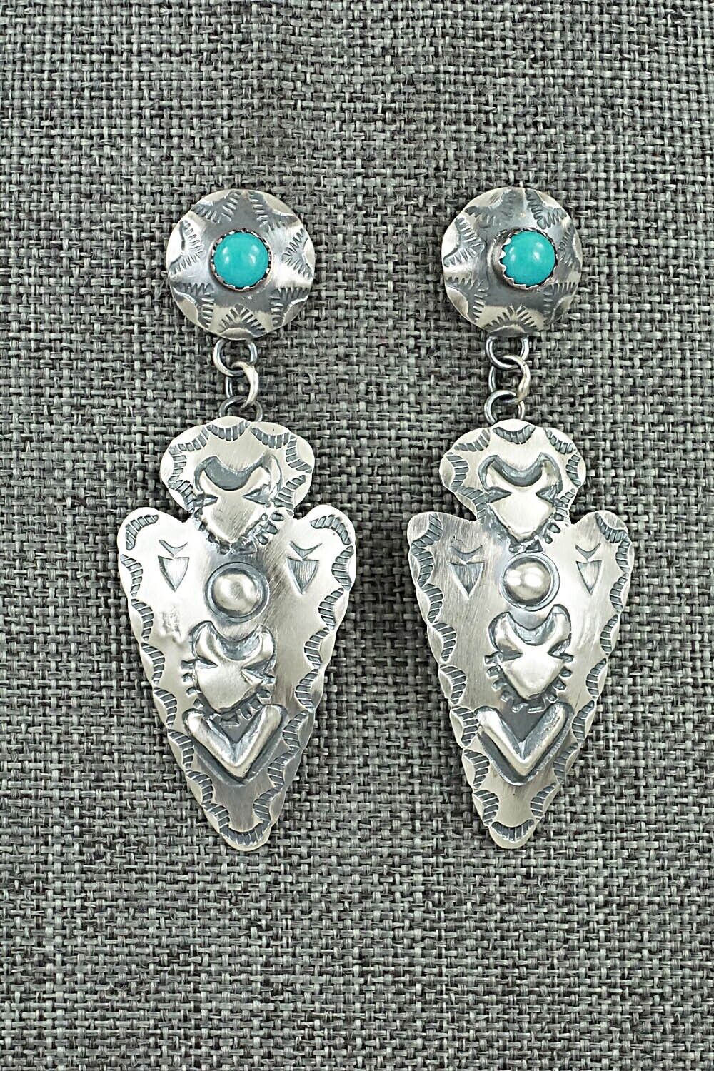 Turquoise & Sterling Silver Earrings - Tim Yazzie