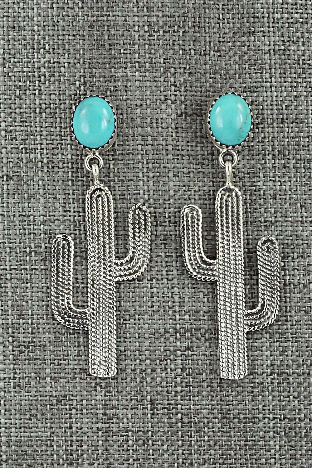 Turquoise & Sterling Silver Earrings - Verley Betone