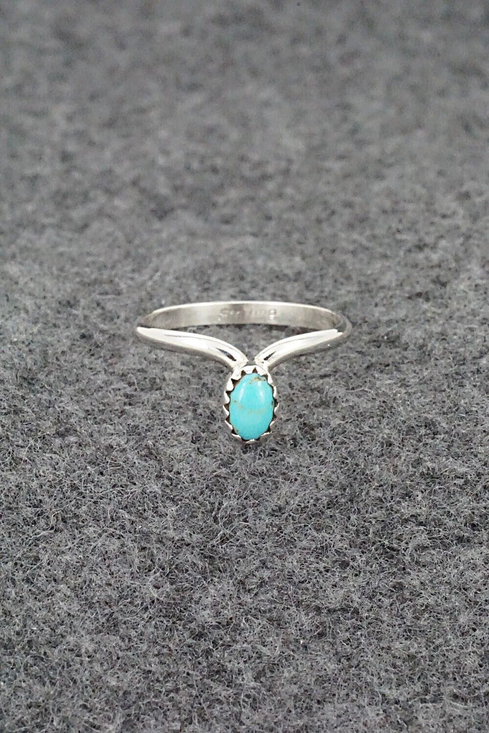 Turquoise & Sterling Silver Ring - Hiram Largo - Size 9.5