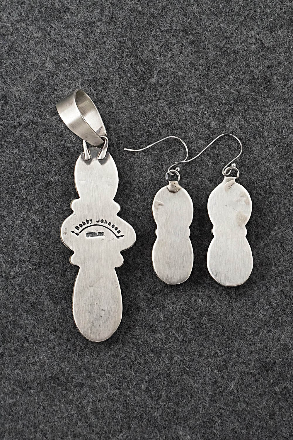 Turquoise & Sterling Silver Pendant and Earrings Set - Bobby Johnson