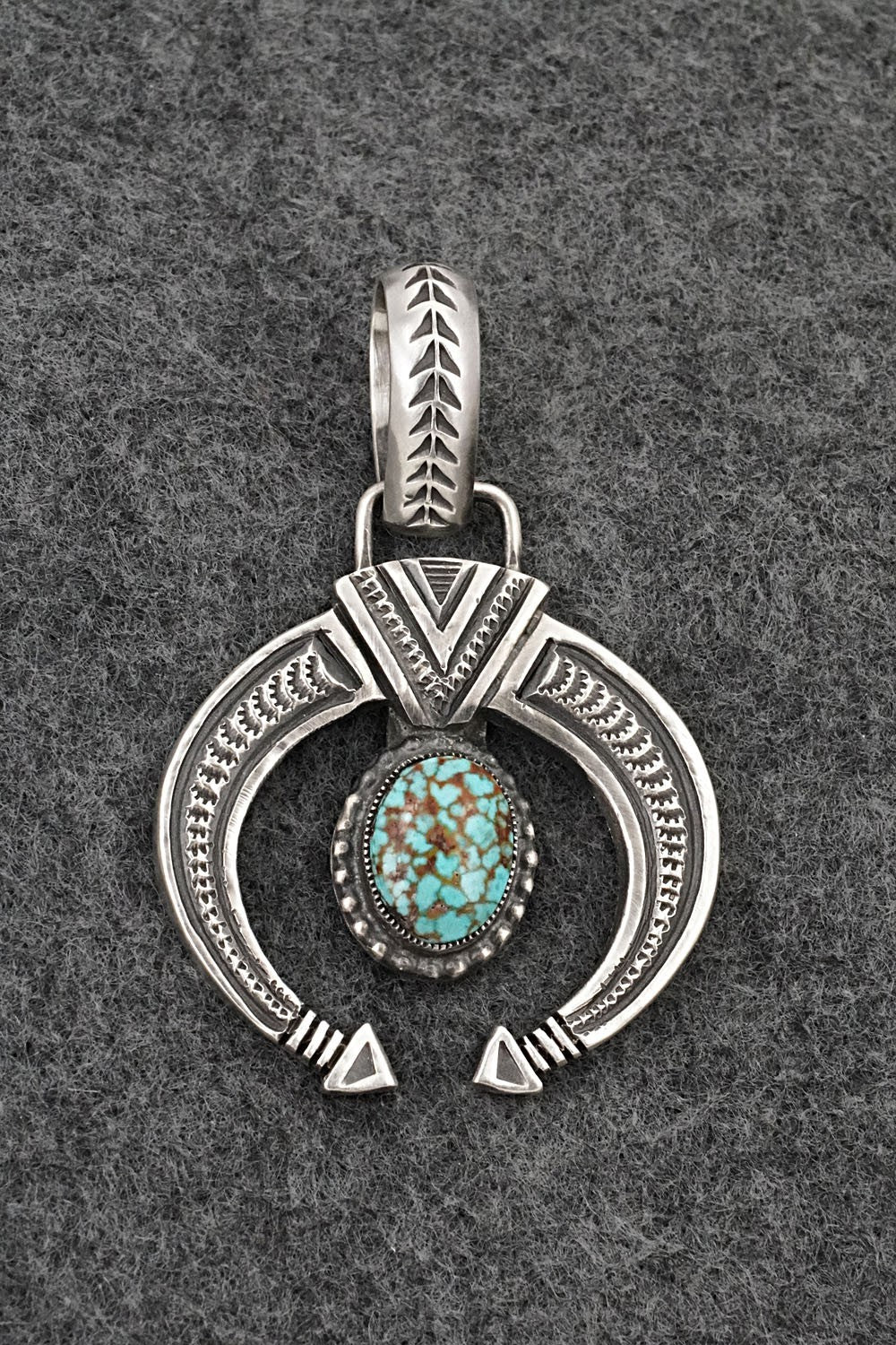 Turquoise & Sterling Silver Naja Pendant - Calvin Martinez