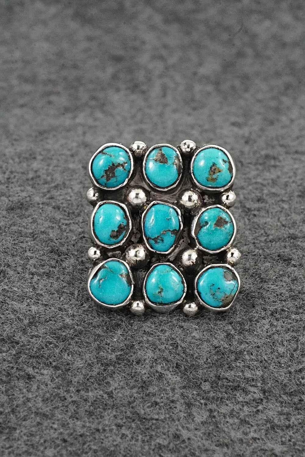 Turquoise & Sterling Silver Ring - Priscilla Reeder - Size 9