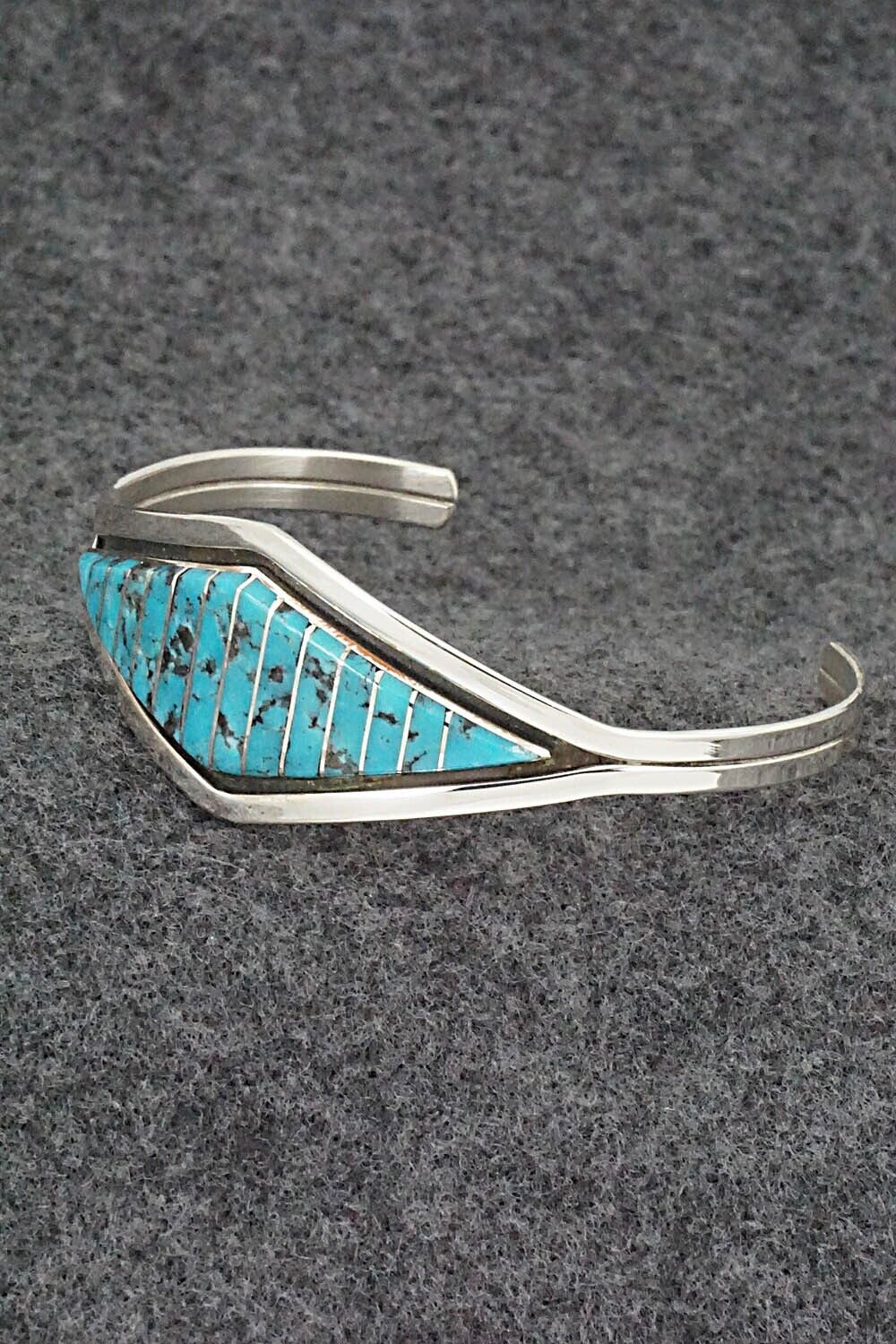 Turquoise & Sterling Silver Inlay Bracelet - Marvin Luarkie