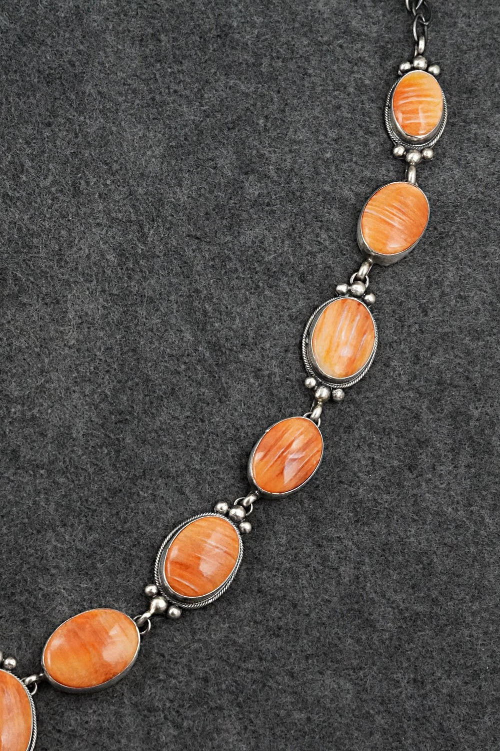 Spiny Oyster & Sterling Silver Necklace and Earrings Set - Kathleen Livingston