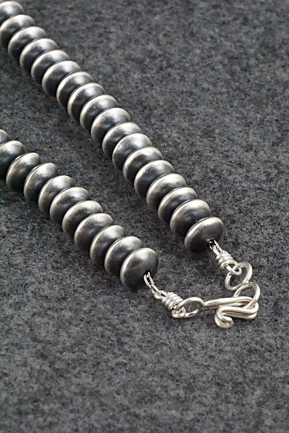Sterling Silver Navajo Pearl Necklace 24" - Dorinda Mariano