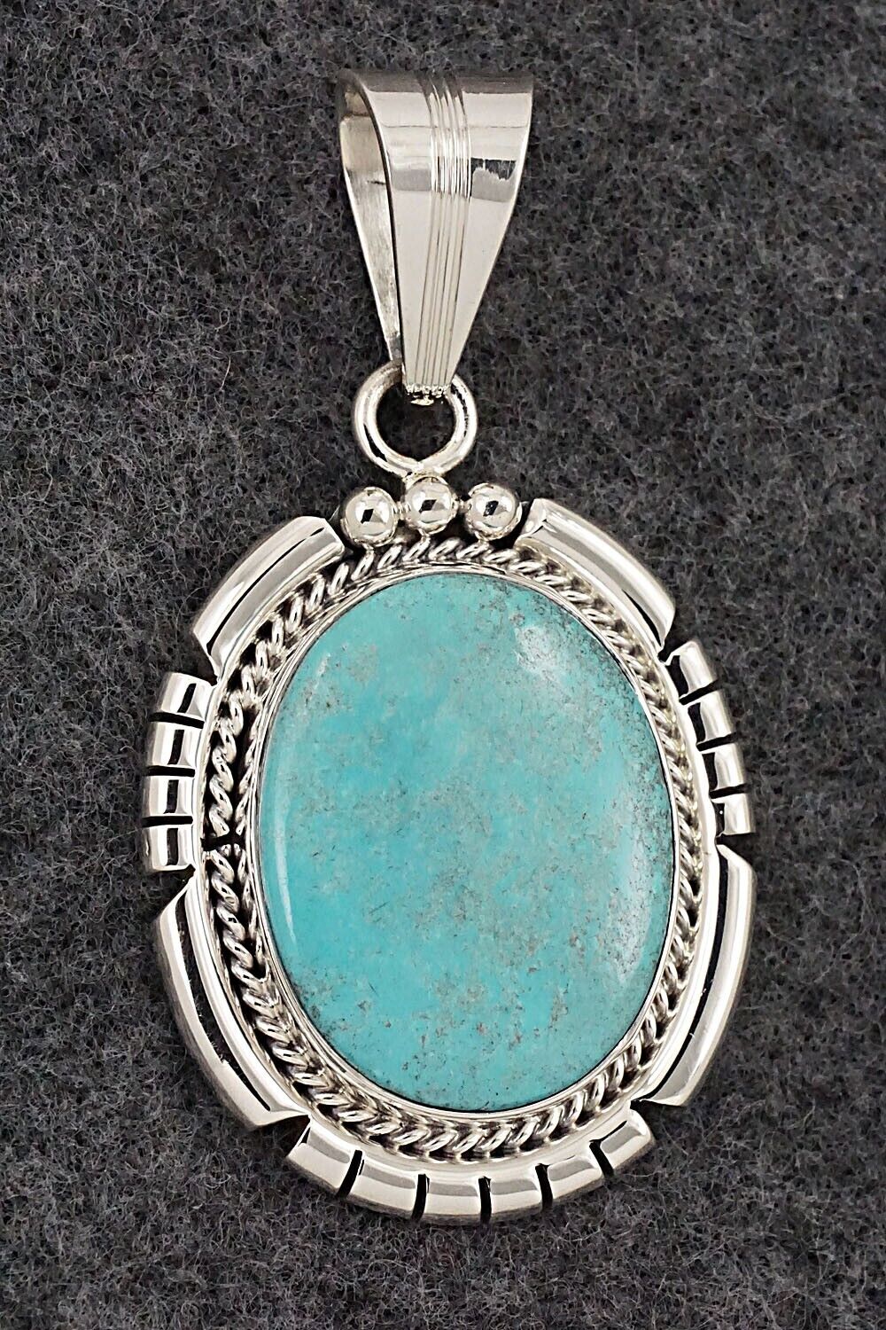 Turquoise & Sterling Silver Pendant - Samuel Yellowhair