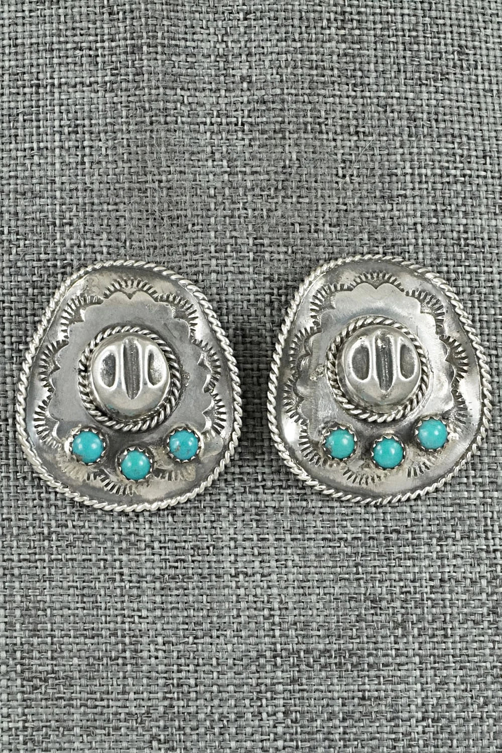 Turquoise & Sterling Silver Earrings - Bobby Platero