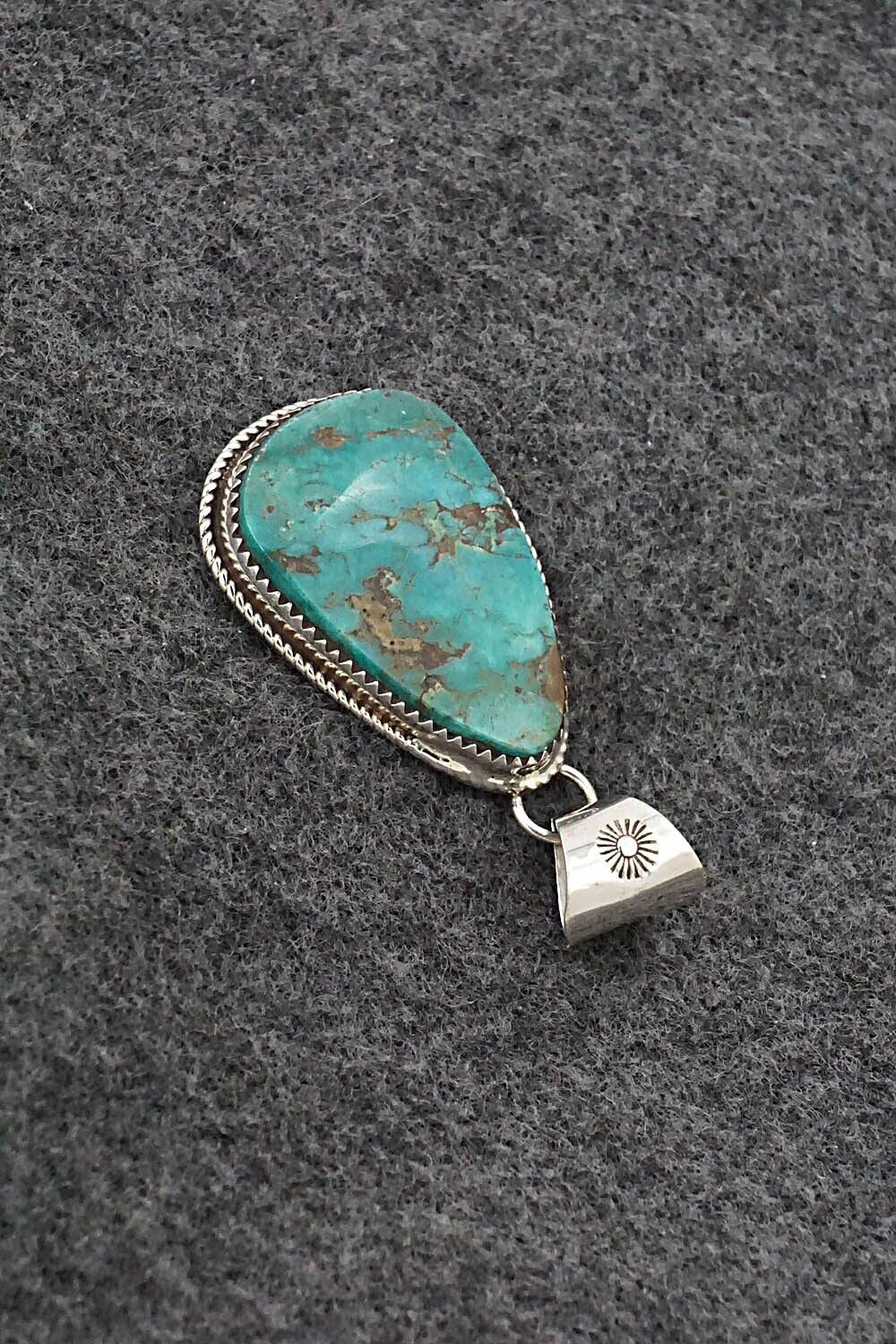 Turquoise & Sterling Silver Pendant - Ernest Hawthorne